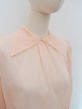 1940s Sheer pinstripe blouse - Small