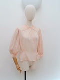 1940s Sheer pinstripe blouse - Small