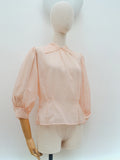 1940s Sheer pinstripe blouse - Small