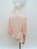 1940s Sheer pinstripe blouse - Small