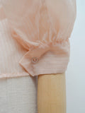 1940s Sheer pinstripe blouse - Small