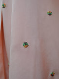 70s does 40s Embroidered silk blouse - Medium