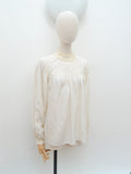 1930s Smocked rayon blouse - Small Medium