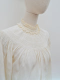 1930s Smocked rayon blouse - Small Medium