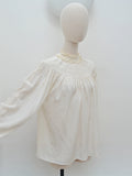 1930s Smocked rayon blouse - Small Medium