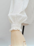 1930s Smocked rayon blouse - Small Medium