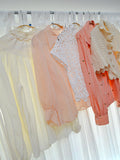 1930s Smocked rayon blouse - Small Medium