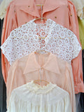 1940s Sheer pinstripe blouse - Small