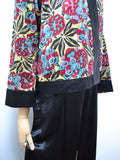 1920s Printed silk loungewear set - Large