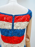 1960s Crocheted stripe dress - Extra small