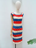 1960s Crocheted stripe dress - Extra small