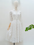 1950s Lace shirtwaister dress - Extra Small