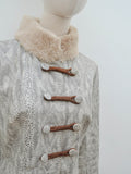 1960s 70s Snakeskin print vinyl raincoat - Small