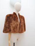 1940s Sheared sheepskin capelet - Small Medium Large