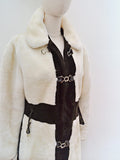 1970s Plush faux fur buckled coat - Medium