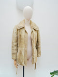 1970s Faux fur & wool jacket - Medium