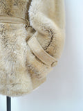 1970s Faux fur & wool jacket - Medium