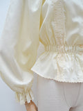 1970s St Michael cream peasant blouse - Small Medium