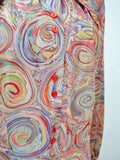 1970s Psychedelic long collar blouse - Small