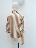 1950s Stripe cotton sateen blouse - Small