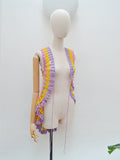 1970s Cobweb crochet waistcoat - XS S M