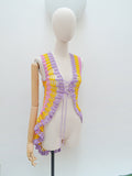1970s Cobweb crochet waistcoat - XS S M