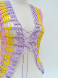 1970s Cobweb crochet waistcoat - XS S M