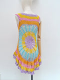1970s Cobweb crochet waistcoat - XS S M