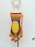 1970s Cobweb crochet waistcoat - XS S