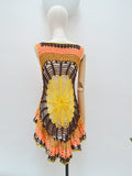 1970s Cobweb crochet waistcoat - XS S
