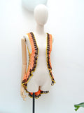 1970s Cobweb crochet waistcoat - XS S