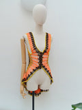 1970s Cobweb crochet waistcoat - XS S