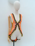 1970s Cobweb crochet waistcoat - XS S