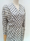 1940s Snowflake print silk dress - Extra small
