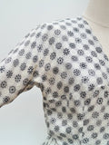 1940s Snowflake print silk dress - Extra small