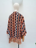 1970s Zigzag fringed cape