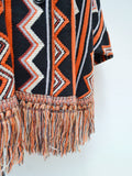 1970s Zigzag fringed cape