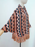 1970s Zigzag fringed cape