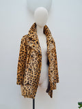 1970s Velveteen leopard print coat - Large