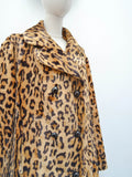 1970s Velveteen leopard print coat - Large