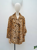 1970s Velveteen leopard print coat - Large
