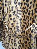 1970s Velveteen leopard print coat - Large