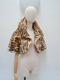 1950s Ocelot print sheepskin bolero - Small Medium