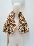 1950s Ocelot print sheepskin bolero - Small Medium