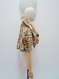 1950s Ocelot print sheepskin bolero - Small Medium