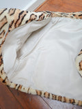 1950s Ocelot print sheepskin bolero - Small Medium