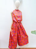 1960s Psychedelic wide leg two piece - Extra x small
