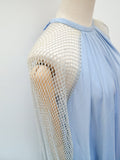 1970s Jean Varon net sleeve trapeze dress