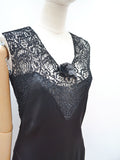 1930s Silk satin & lace dress - Extra small