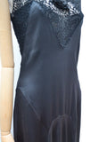 1930s Silk satin & lace dress - Extra small